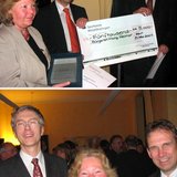 Ministerpräsident Dieter Althaus, Prof. Dr. Julius Michael Curtius und Vorstandsvorsitzenden Doris Elfert bei der Preisverleihung